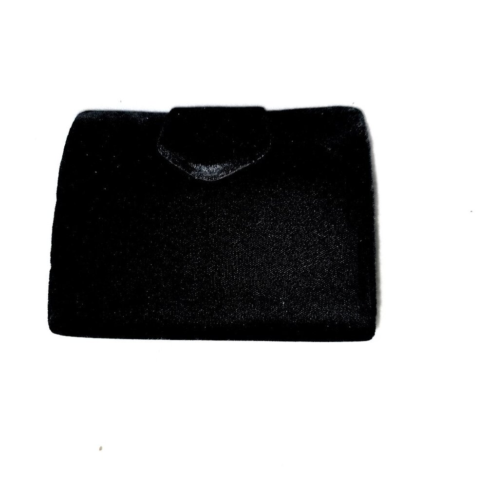 La Regale Vintage Handmade Black Velvet Pillbox Crossbody Bag